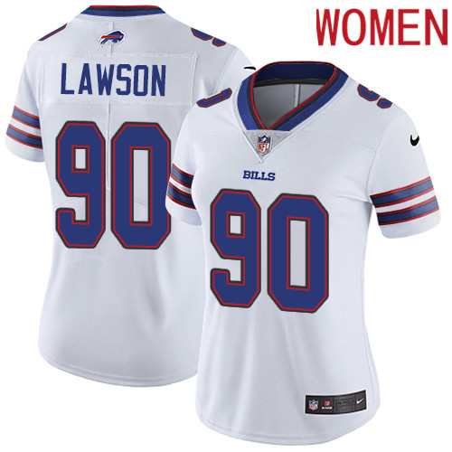 2019 Women Buffalo Bills #90 Lawson white Nike Vapor Untouchable Limited NFL Jersey->women nfl jersey->Women Jersey